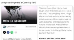 Fans quickly pointed out that Tom Grennan previously claimed to be a Man United fan