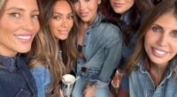 Melbourne's 'It' girls gathered for a lavish bash on Saturday to celebrate the birthday of twin socialites. (Pictured: Sally Crinis, Nadia Bartel, Sarah Lucas, Lauren Tarrant and Shirin Pulitano)