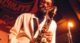 Famed tenor saxophonist Sonny Rollins has died at the age of 95, his family said on social media Monday. Pictured 1977 in New Orleans