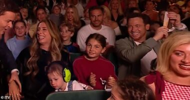 Stacey Solomon and husband Joe Swash put on a united front as they sat with their children in the Britain's Got Talent semi-final audience on Saturday