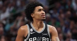 San Antonio Spurs star Dylan Harper left with a right hamstring injury in Game 2 against the Oklahoma City Thunder.