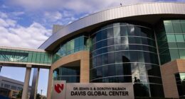 Nebraska Medicine's Davis Global Center is pictured above, where American passengers from the hantavirus-stricken cruise ship are quarantining