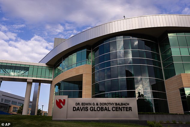 Nebraska Medicine's Davis Global Center is pictured above, where American passengers from the hantavirus-stricken cruise ship are quarantining