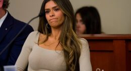 Disgraced Bachelorette Taylor Frankie Paul's attorney claimed in a court hearing Thursday that she suffered two miscarriages before a February domestic violence incident, according to Us Weekly; Paul is pictured in court in Salt Lake City, Utah, on Thursday