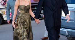 Taylor Swift, 36, and Travis Kelce, 36, arrived at a Brooklyn bar and event space on May 16 for the wedding of Kelce's childhood friend (seen)