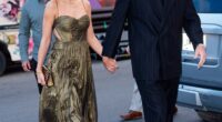 Taylor Swift and her fiancé Travis Kelce put on a loved-up display as they arrived at what appeared to be a friend's wedding in New York City on Saturday