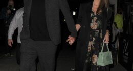 Taylor Swift was hand-in-hand with her fiancé Travis Kelce as they joined the star-studded turnout for Poppy Delevingne's 40th birthday on Thursday