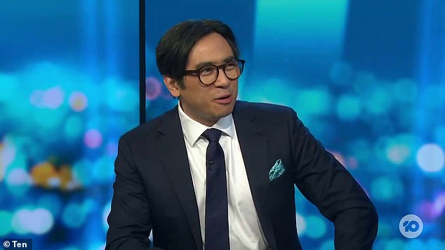 Kylie Minogue performed a shoey during the 2024 Brit Awards on Saturday night. But the stars of The Sunday Project weren't so sure that the pop star's stunt was legitimate. 'I don't want to go full conspiracy theory, but do you reckon there was beer in there?' Michael Hing (pictured) asked