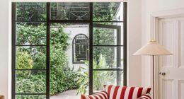 Adding an element of red to an otherwise neutral area will create an instant focal point. Try next.co.uk for similar red- striped seating.