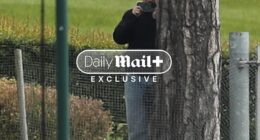 A Southampton analyst hiding behind a tree to spy on Middlesbrough's training session
