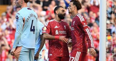 Mohamed Salah (left) departed Liverpool by teeing up Curtis Jones in a draw with Brentford