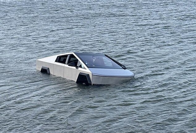 Images shared by Grapevine Police showed the vehicle partially submerged in the waters after being ditched