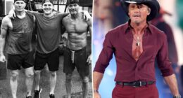 Tim McGraw displays ripped abs in photo with his brothers
