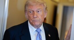 Donald Trump speaks to the press aboard Air Force One enroute to the U.S. following his official visit with President Xi Jinping in China, May 15