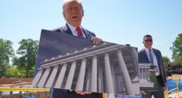 President Donald Trump brought reporters to the construction site of his White House ballroom project on Tuesday morning