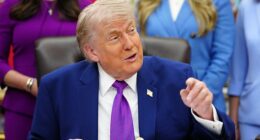 President Donald Trump speaks at an event about maternal healthcare, Monday, May 11, 2026, in the Oval Office of the White House, in Washington