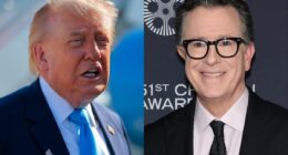 Trump dances on Colbert’s Late Show grave with AI dumpster video