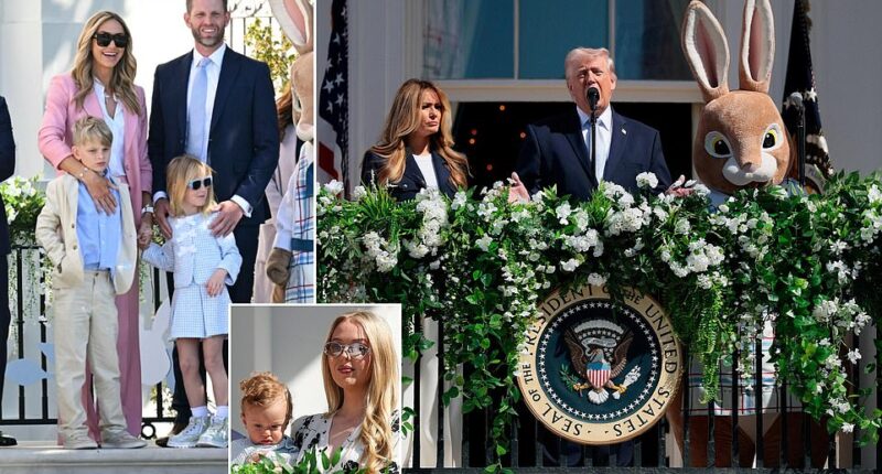 Donald Trump has hailed the relentless bombing of Iran alongside a giant Easter Bunny as hundreds of children descended on the White House for the annual Egg Roll. The President was joined by Melania on the balcony facing the South Lawn as he addressed attendees about the ongoing conflict, including a daring rescue mission over the weekend to save an airman lost behind enemy lines. 'What about the rescue that took place yesterday, that's something that you rarely see,' Trump told the crowd on Monday, adding that it had been pulled off despite a 'very strong' enemy. 'Not so strong like they were about a month ago,' Trump said, referring to the devastating US-Israel strikes that have decimated Iran's leadership since they were launched on February 28.