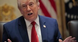 President Donald Trump is photographed leading a Cabinet meeting Thursday morning. Later Thursday evening he called into Fox News Channel's The Five and was asked if he knew the late John F. Kennedy Jr.