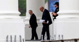 President Donald Trump is captured departing the White House Tuesday morning to travel to Walter Reed National Military Medical Center for his annual physical