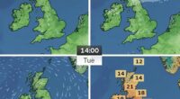 The Met Office has warned that sweltering temperatures could reach up to 36C in the south east of England by 2pm on Tuesday