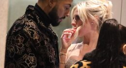Tyler West had a cosy chat with Love Island's Chloe Burrows at a hotel after the Brit Awards 2024 in London on Saturday night
