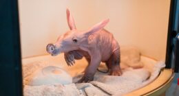 Zookeepers at Chester Zoo have helped raise a rare newborn baby aadvark nicknamed Womble