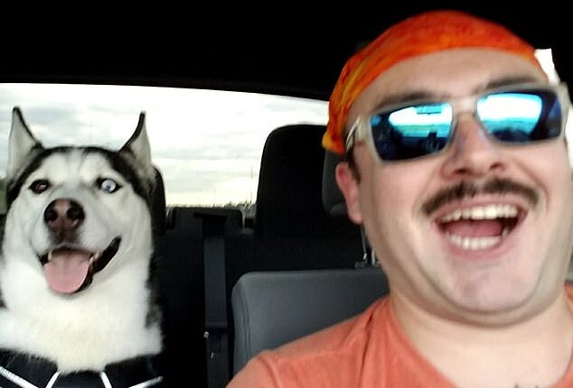 Andrew Beckham (pictured), a member of the Colorado National Guard, has accused his pet sitter of stealing his dog Maverick along with his car before leaving the animal for dead