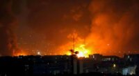 The US launched what officials described as narrowly targeted 'self-defense strikes' inside Iran on Monday night. Pictured, file photo of a missile strike in Tehran from March