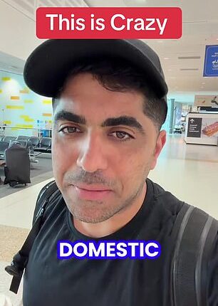 American tourist Uptin Saidii shared a video about how he was surprised to be able to enter Australian domestic terminals by simply passing through security – and not having to show a boarding pass