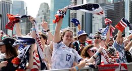 US soccer fans filed in to Pier 17 in New York City to learn the names on the World Cup roster