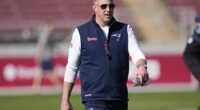 Mike Vrabel, pictured back in February, made a return to Patriots practice on Saturday