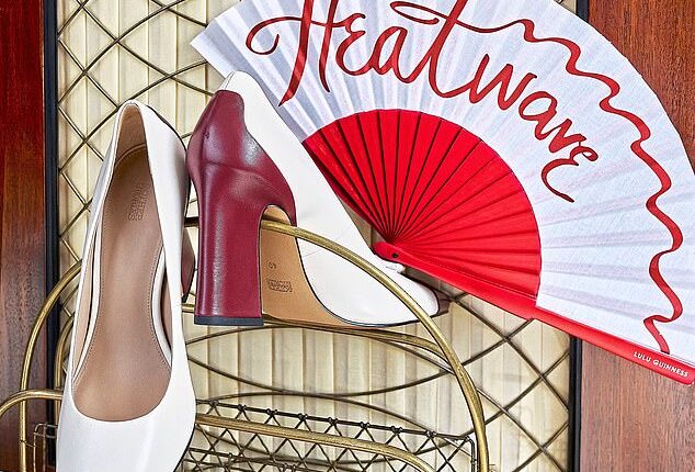 Shoes, £139, stories.com. Fan, £65, luluguinness.com