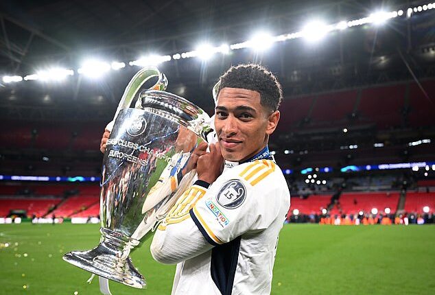England midfielder Jude Bellingham lifted the Champions League trophy with Real Madrid at Wembley two years ago