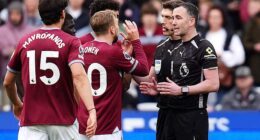 West Ham players were left infuriated by the decision to disallow their late equaliser