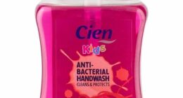 In the pink: A supermarket bottle such as Lidl's own-brand Cien anti-bac tells guests to your home that hygiene focused and prioritise convenience above style