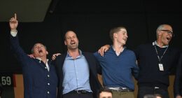 Left to right: Ben Dawes, Prince William, Jake van Cutsem, Edward van Cutsem