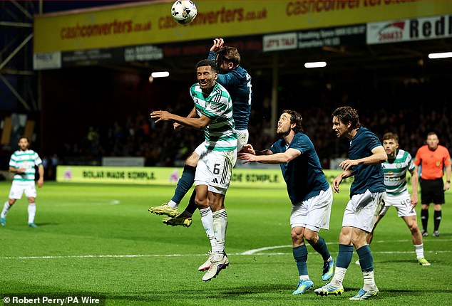 Celtic were awarded a penalty after Nicholson was adjudged to have handled