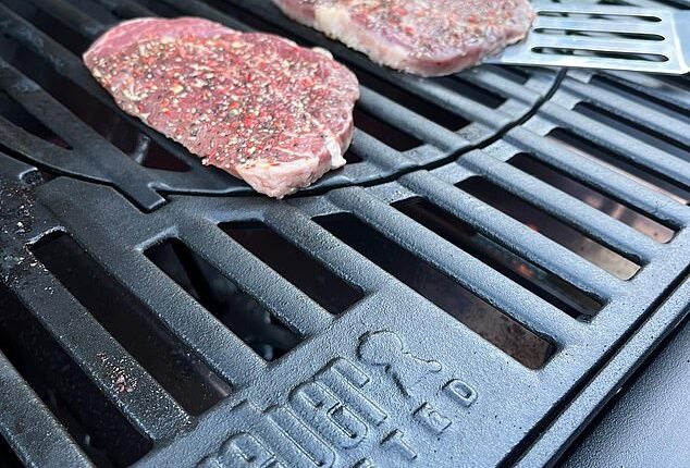 Alesia testing the Weber Genesis BBQ  for our round up