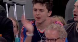 Actor Timothee Chalamet made the trip down to San Antonio for Game 1 of the NBA Finals