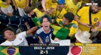 A Japan fan has gone viral for his epic meltdown after losing to Brazil in the Round of 32