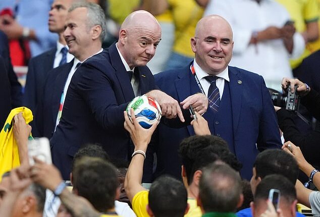 SFA chief Mike Mulraney (right) has spent time with FIFA boss Gianni Infantino this week
