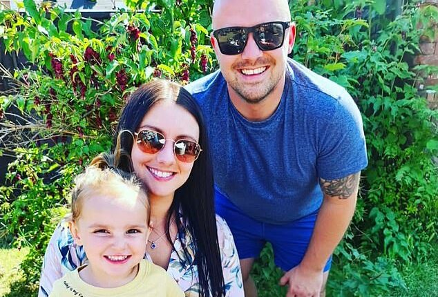 Aria Thorpe, who died after being stabbed in the heart, pictured with father Tom Thorpe and his partner Sophie