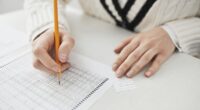 Student taking a test.