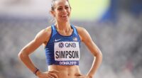American track star Jenny Simpson was rushed to hospital after collapsing during a race