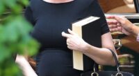 Anne Hathaway showed off her fashion-forward maternity style while working in New York City on Tuesday.