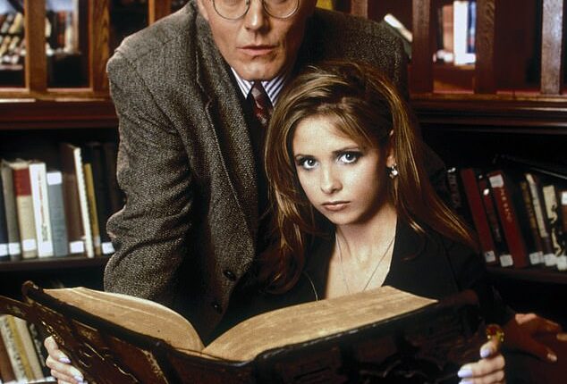 Celebrities have paid heartfelt tribute to Anthony Head after his death at age 72 - pictured in Buffy the Vampire Slayer with Sarah Michelle Gellar in 1997