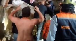 A newborn baby was pulled out alive from beneath the rubble of a collapsed building in Venezuela