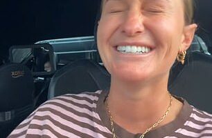 Katie Benjamin, from Perth, couldn't stop laughing when she realised her new tattoo read 'Arilie' instead of 'Airlie' in a dainty fine-line font