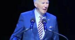 Biden was interrupted by shouting hecklers but continued with his prepared remarks while speaking at the Maryland Democratic Party's Fight Back & Win Summit in Hanover on Saturday